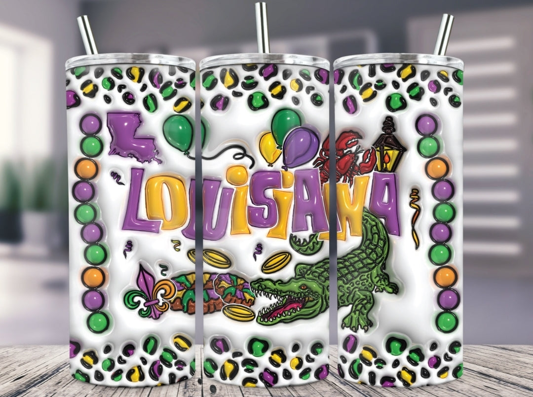 Mardi Gras sublimation tumblers