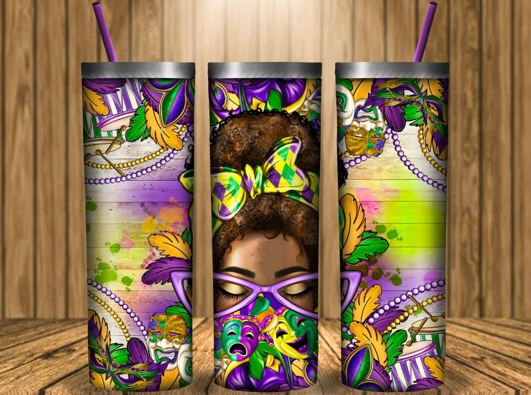 Mardi Gras sublimation tumblers