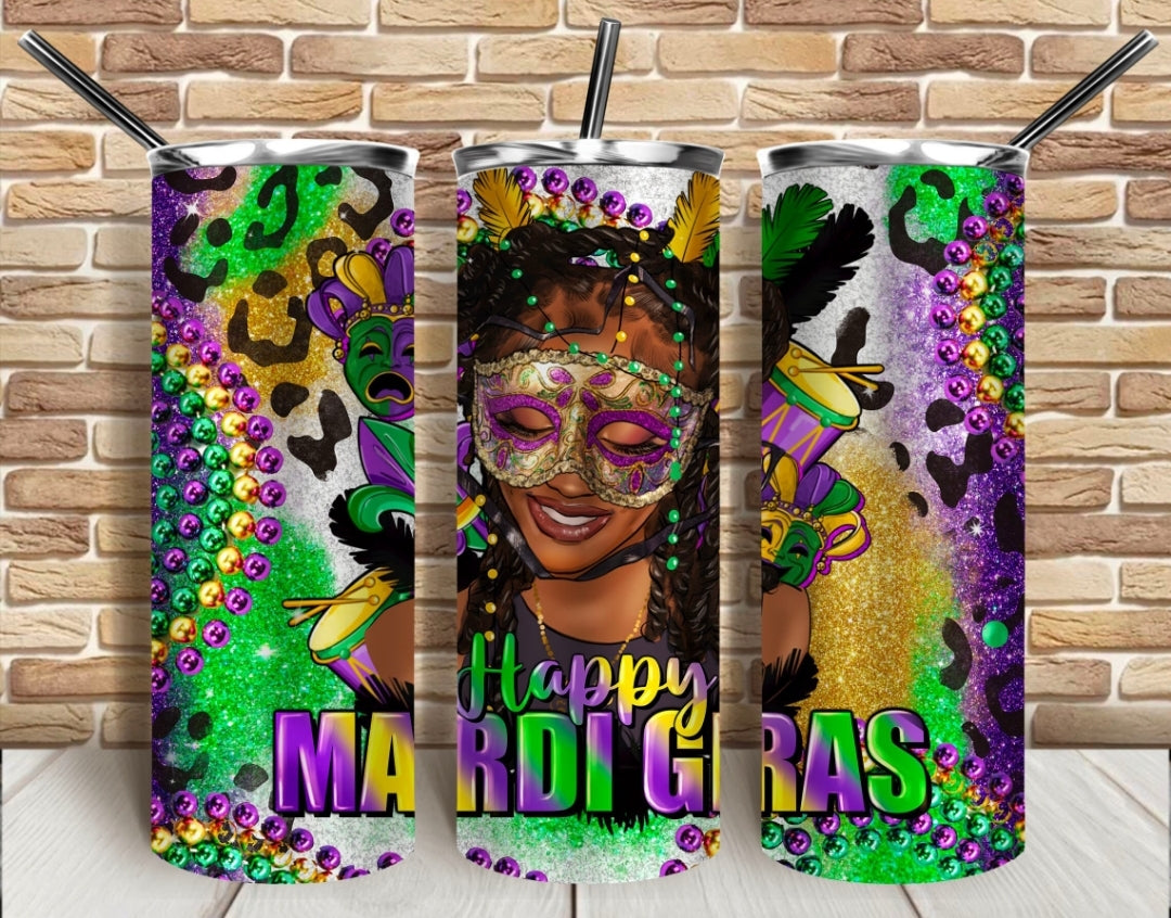 Mardi Gras sublimation tumblers